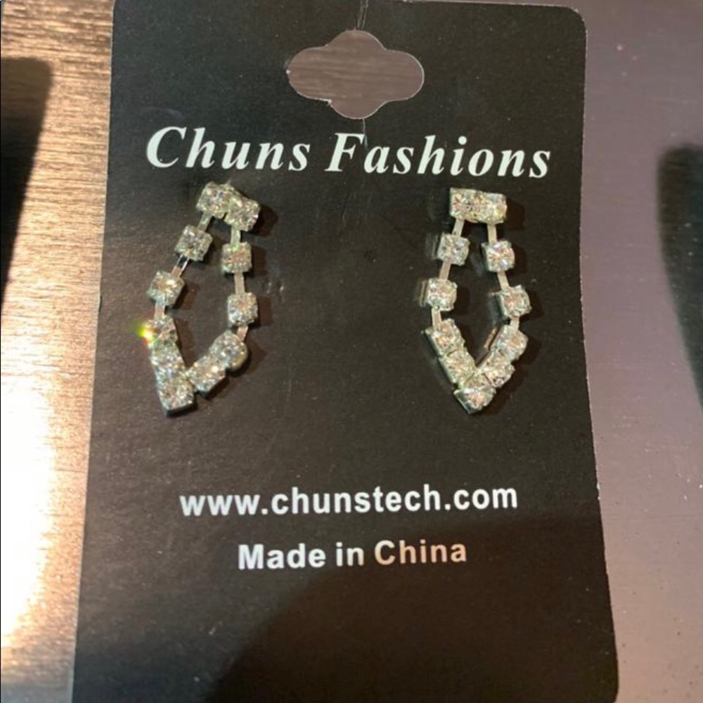 Chic crystal diamond earrings
